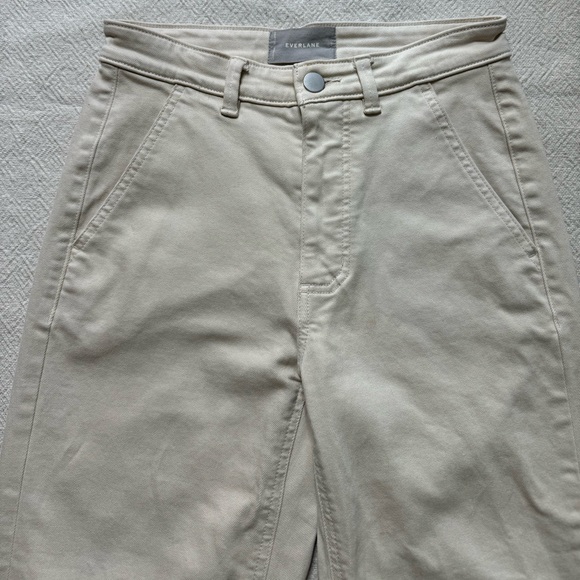 Everlane The Straight Leg Crop Cream Stone Denim Jeans 2 - Picture 3 of 7